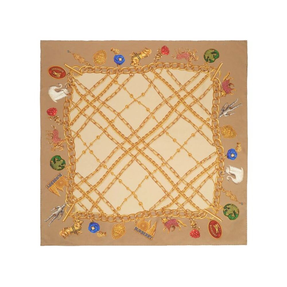 Check Charm Silk Scarf Women